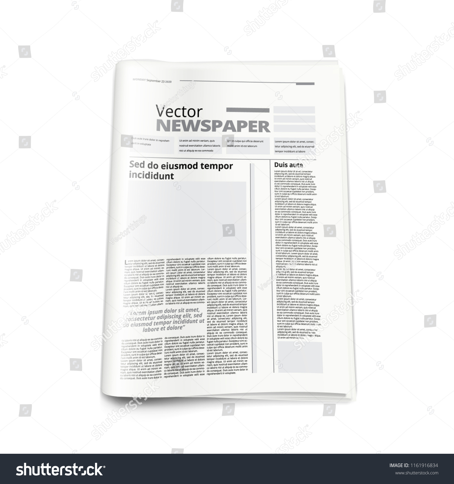 Realistic Newspaper News Magazine Abstract Template Stock Vector ...