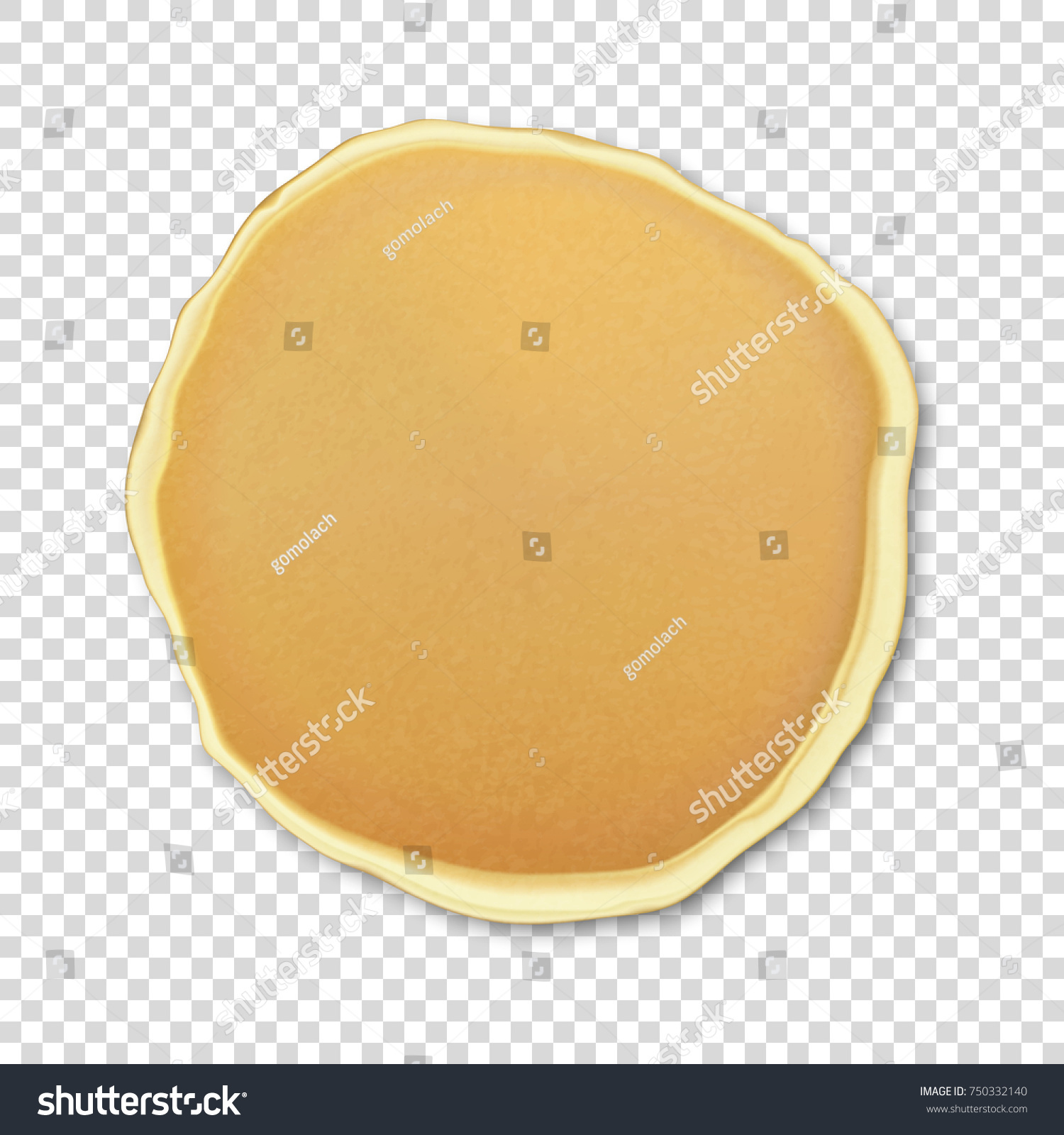 Realistic Pancake Closeuo Isolated On Transparency Stock Vector Royalty Free