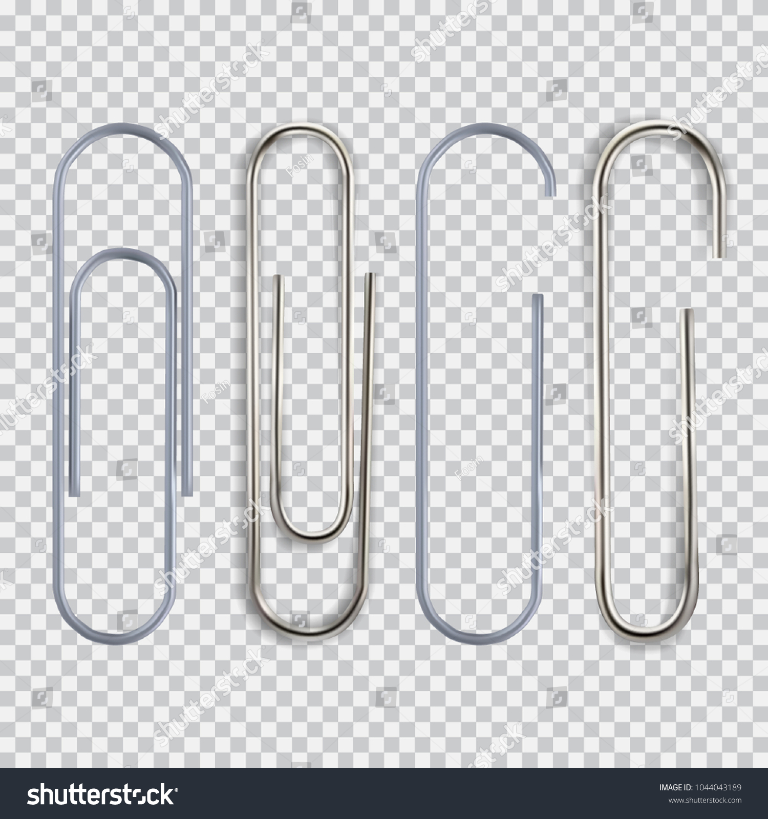 Realistic Paper Clip Set Isolated On Stock Vector (Royalty Free ...