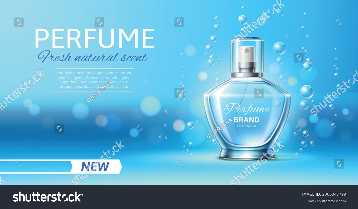 Realistic Perfume Fresh Fragrance Bottle Cologne Stock Vector (Royalty ...