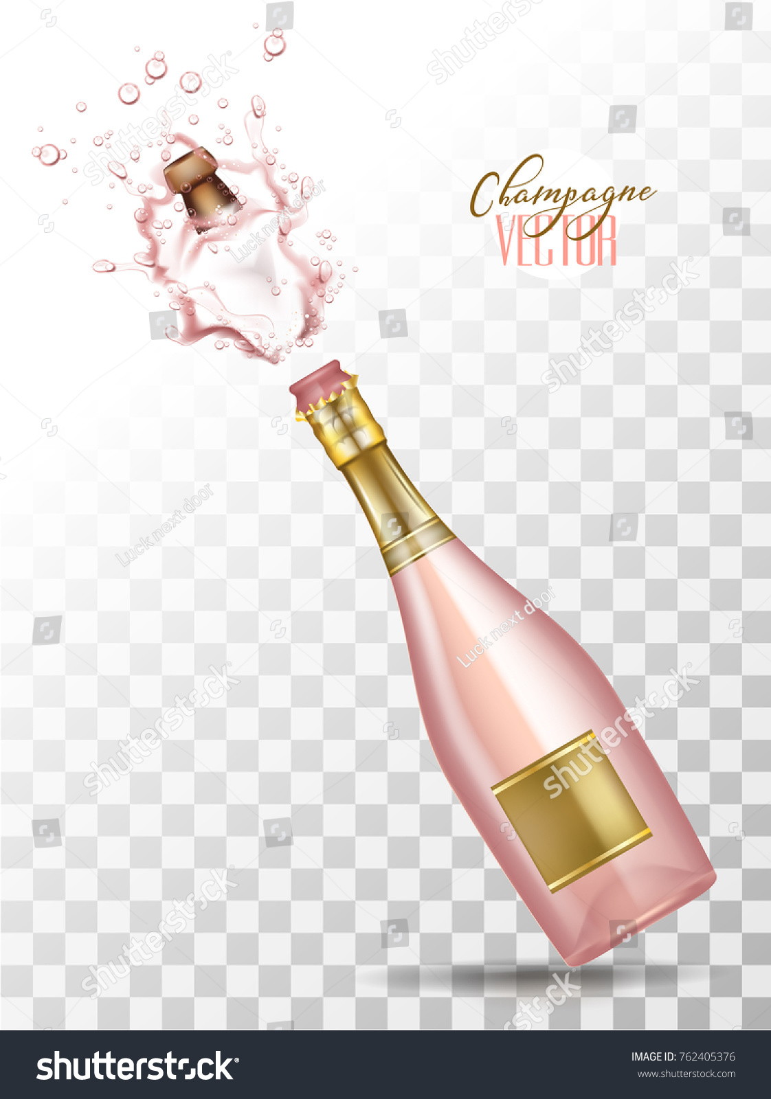 Download Realistic Pink Champagne Explosion Photo Realistic Stock Vector Royalty Free 762405376 PSD Mockup Templates