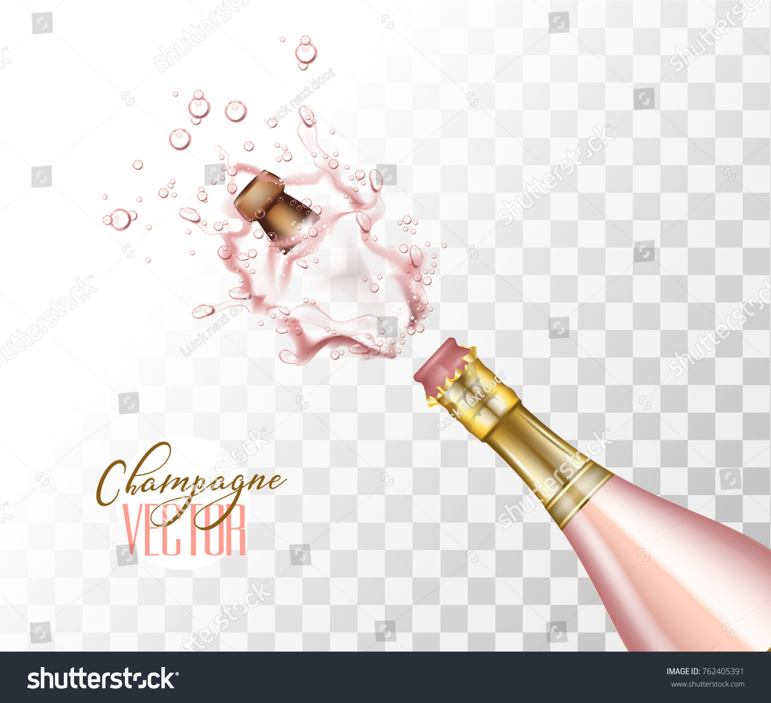 Download Realistic Pink Champagne Explosion Photo Realistic Stock Vector Royalty Free 762405391 Yellowimages Mockups