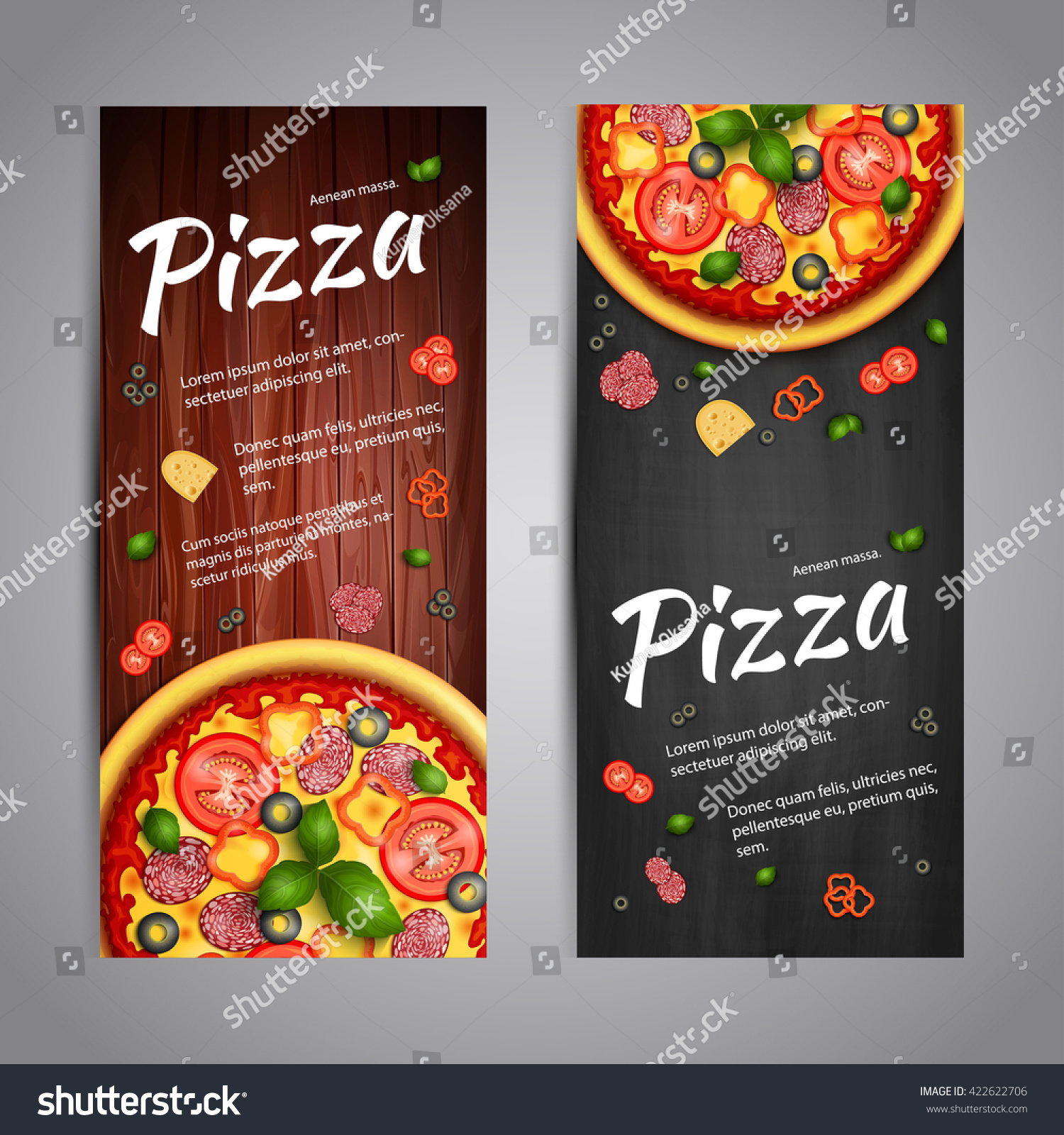 Vector De Stock Libre De Regalias Sobre Fondo Vector De Volante Pizza Pizzeria