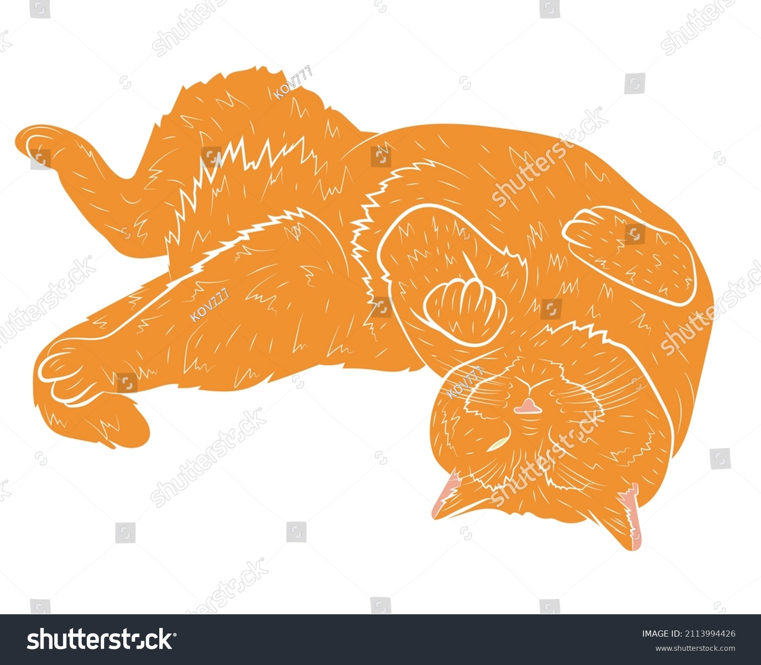 Realistic Playing Ginger Cat Vector Illustration Stock Vector (Royalty ...