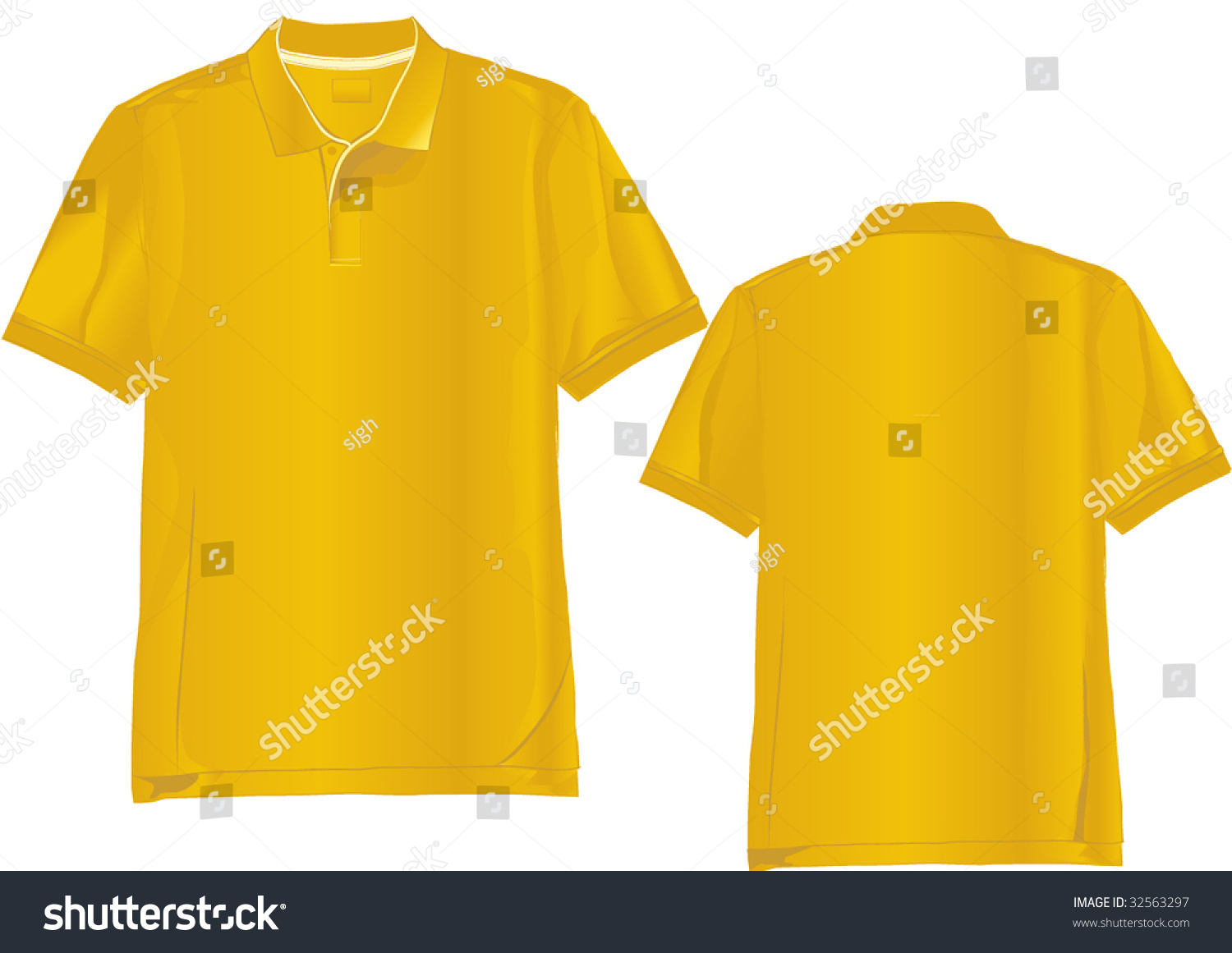 Realistic Polo Shirt Template Only Linear Stock Vector 32563297 ...