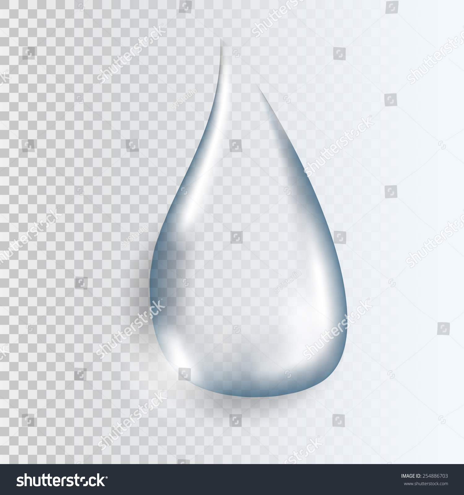 Realistic Pure Transparent Water Drop Shadow Stock Vector (Royalty Free ...