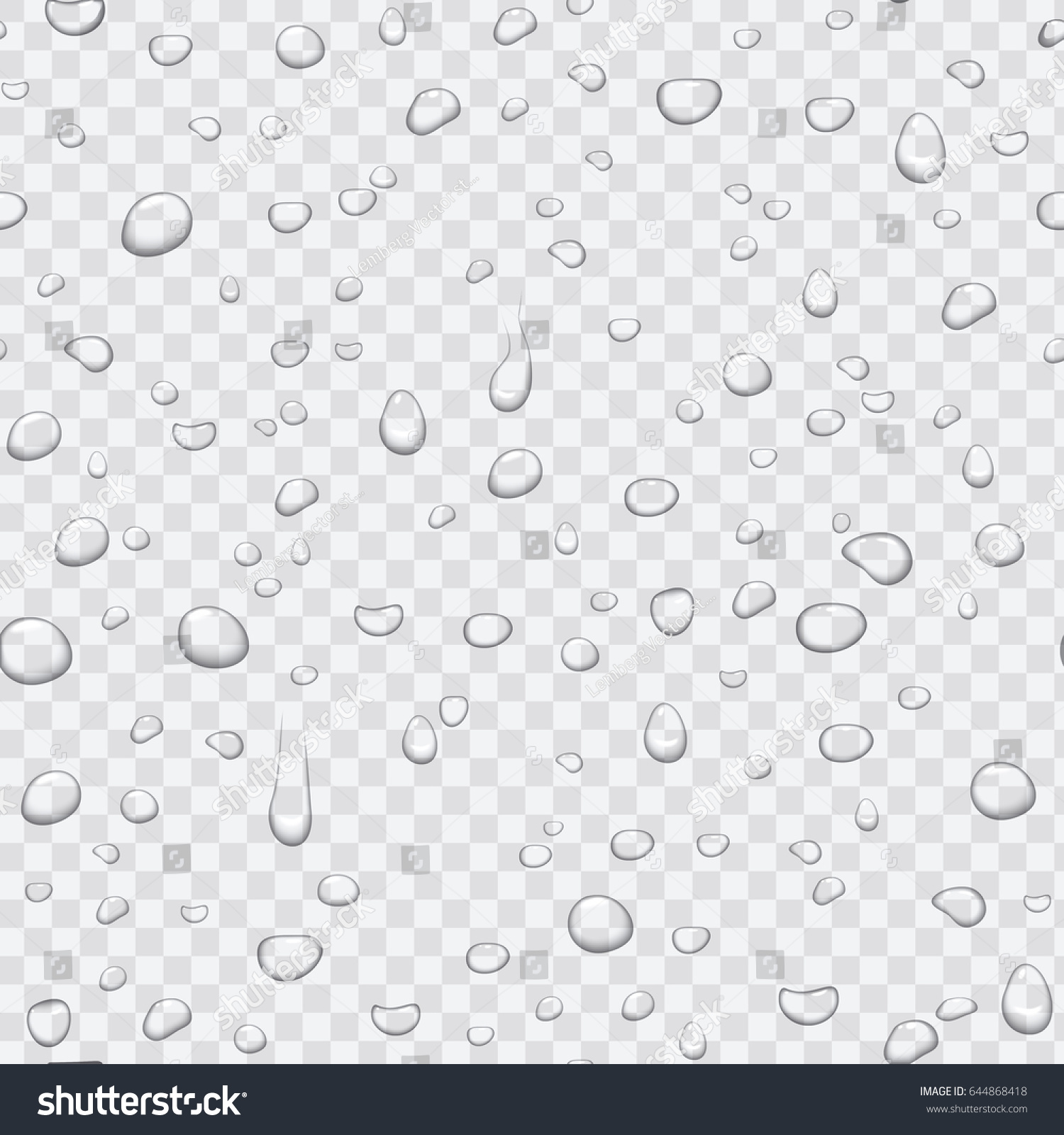 Realistic Pure Clear Water Drops Set Stock Vector (Royalty Free) 644868418