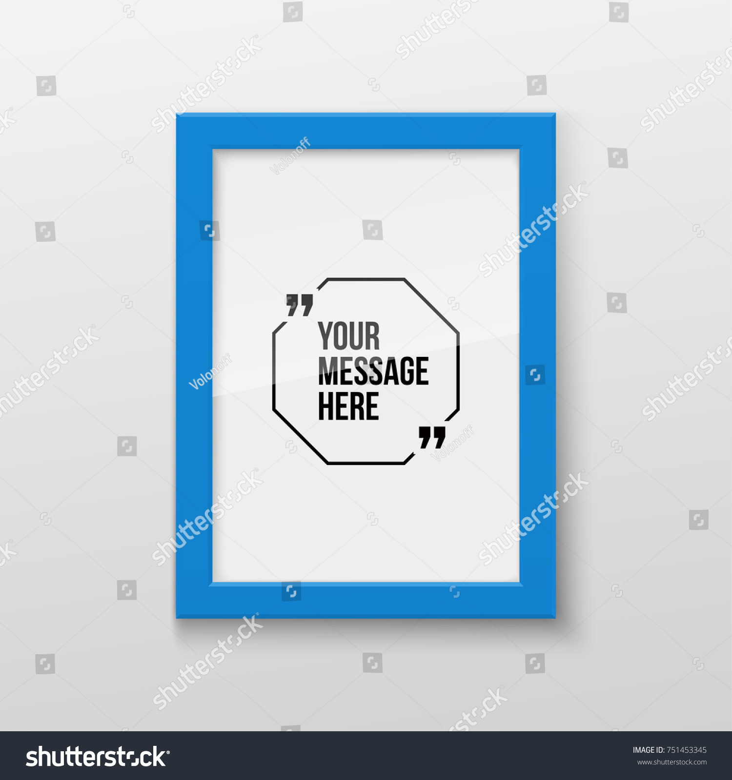 Realistic Rectangular Picture Frame A3 A4 Stock Vector (Royalty Free ...