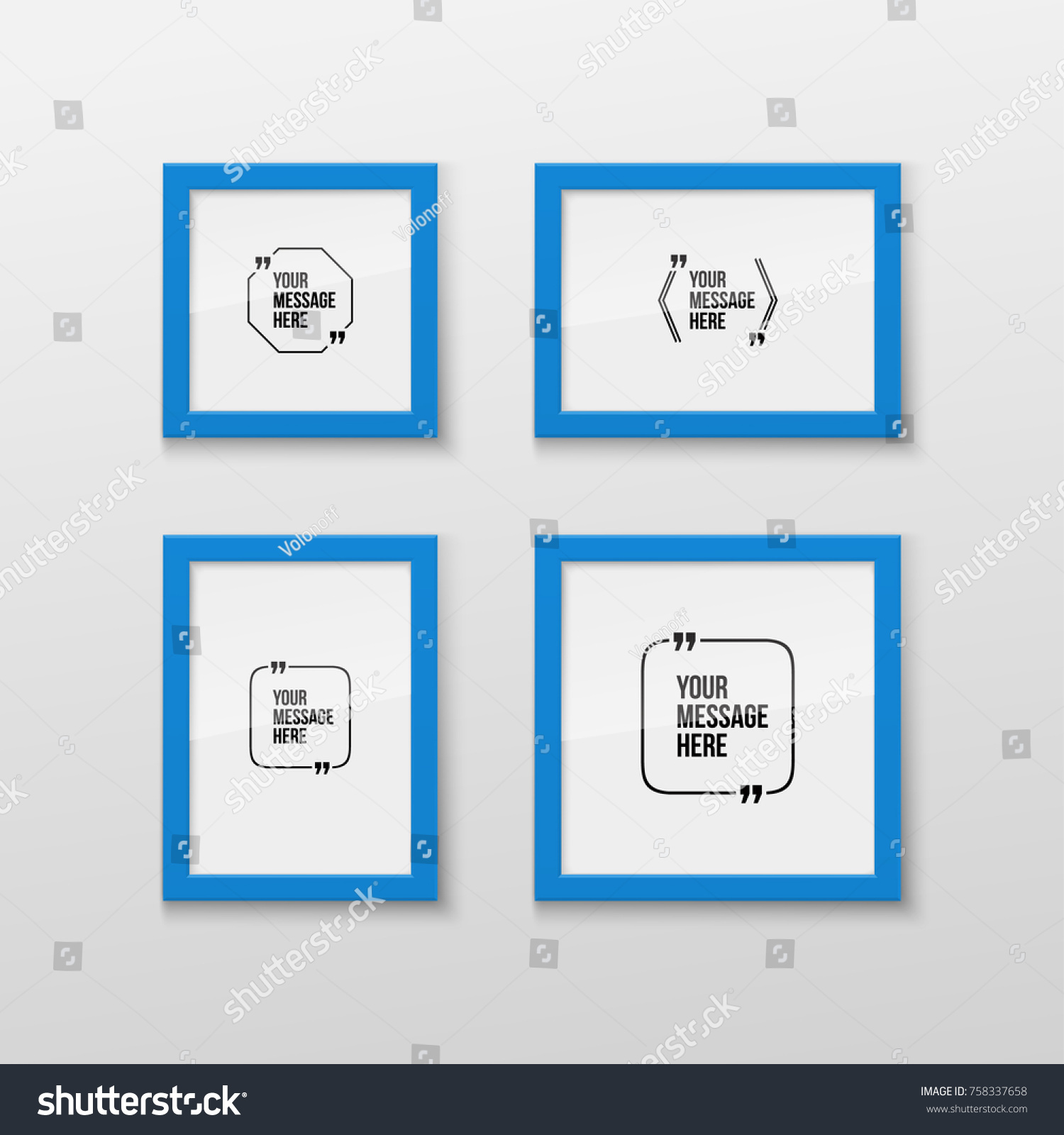 Realistic Rectangular Picture Frame A3 A4 Stock Vector (Royalty Free ...