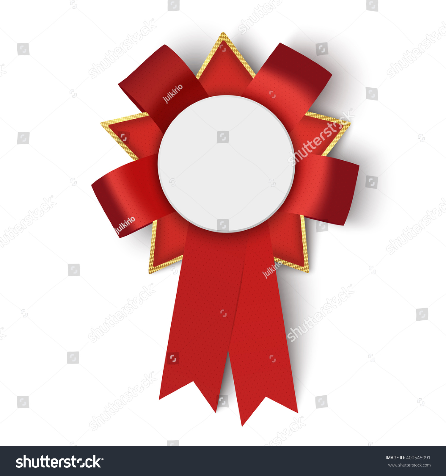 Realistic Red Fabric Award Ribbon Blank Stock Vector (Royalty Free ...