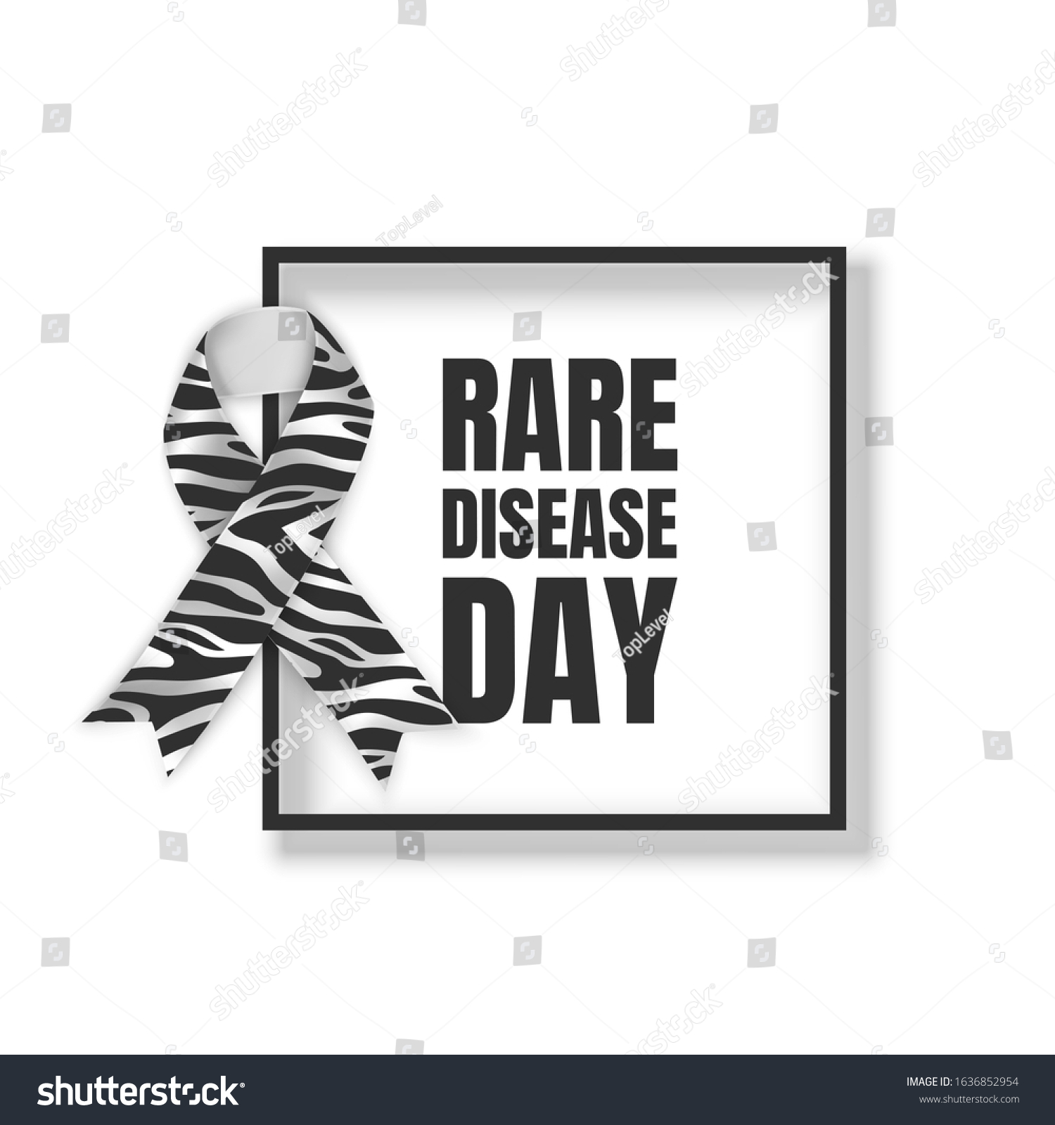 Realistic Ribbon Symbol Rare Disease Awareness Stock Vector Royalty