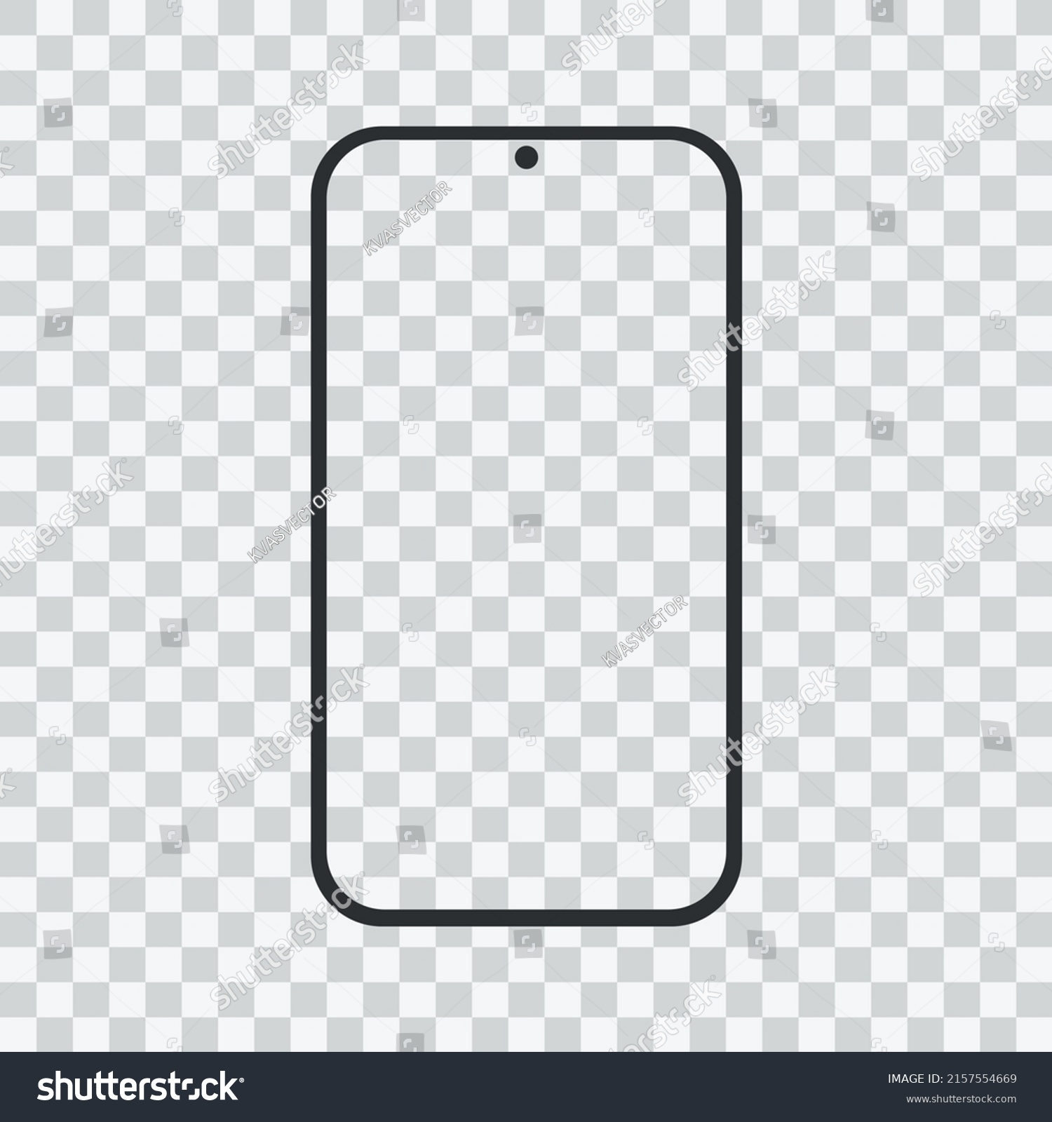 Realistic Smartphone Blank Screen Phone Mockup Stock Vector (Royalty ...