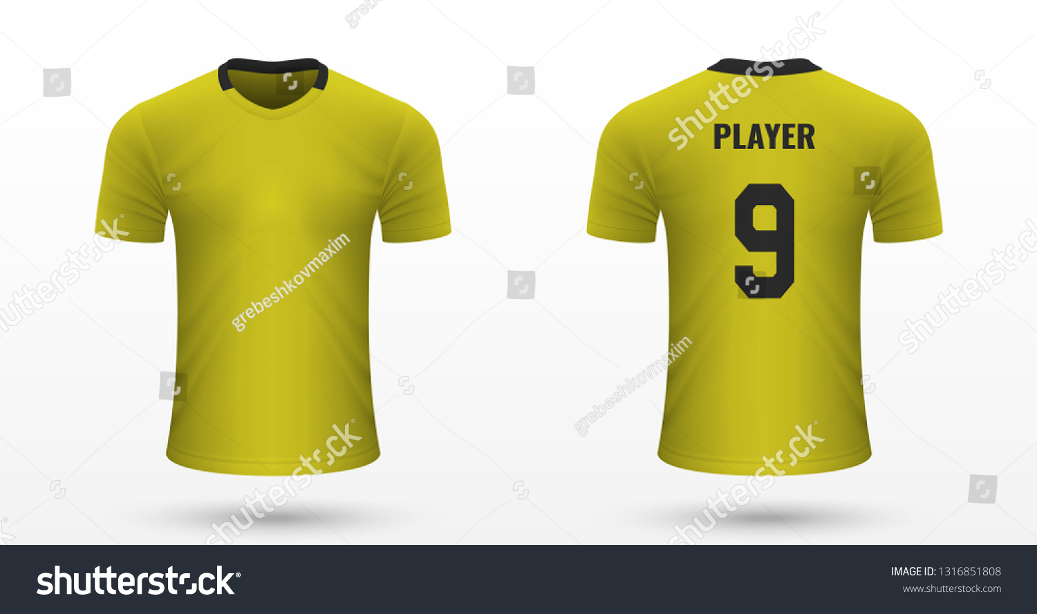 Realistic Soccer Shirt Villarreal Jersey Template Stock Vector Royalty Free 1316851808