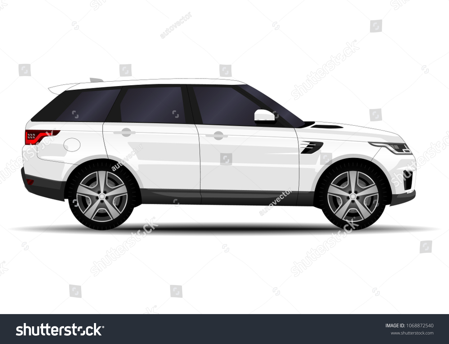 Realistic Suv Car Side View Stock Vector Royalty Free 1068872540