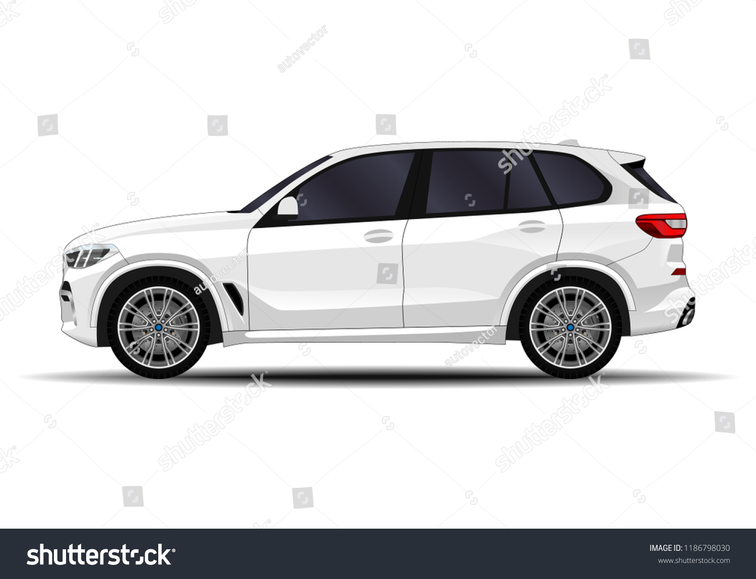 Realistic Suv Car Side View Stock Vector Royalty Free 1186798030