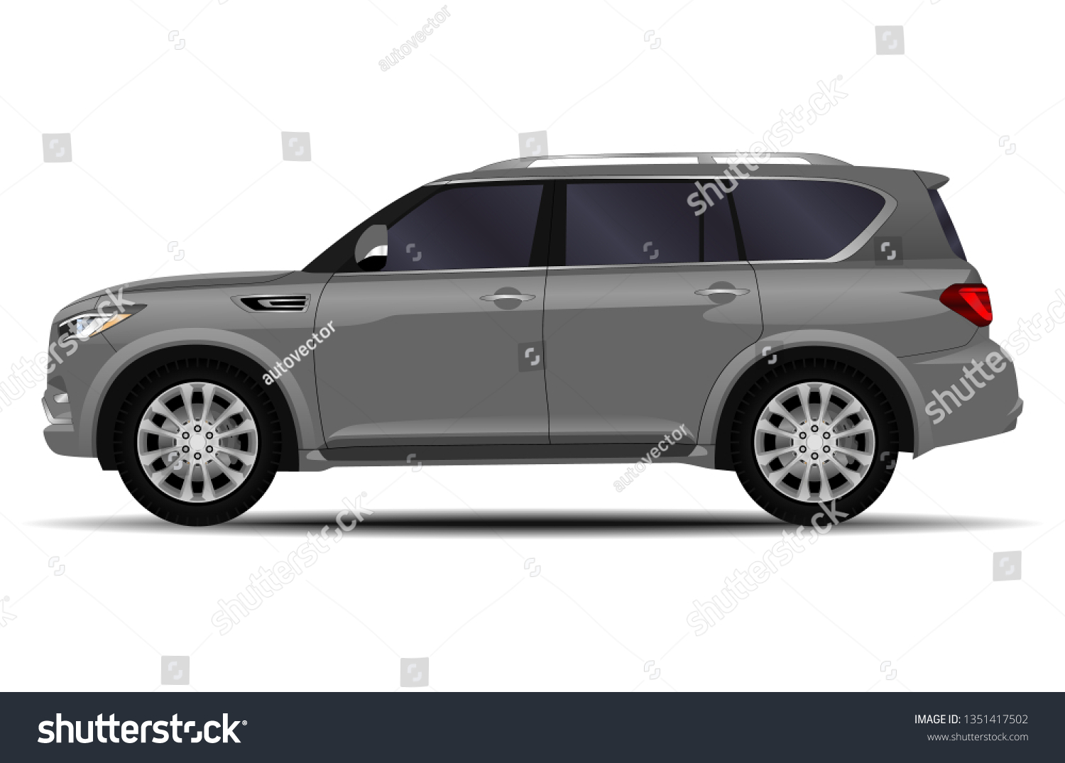 Realistic Suv Car Side View Stock Vector Royalty Free 1351417502