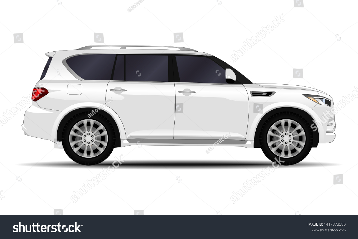 Realistic Suv Car Side View Stock Vector Royalty Free 1417873580