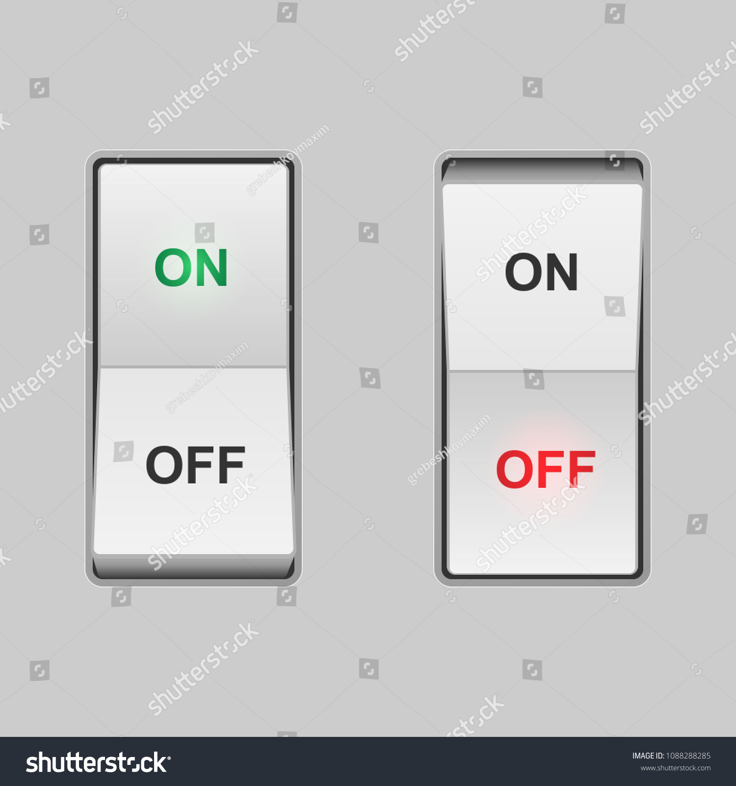 Realistic Toggle Switch On Off Positions Stock Vector (royalty Free 