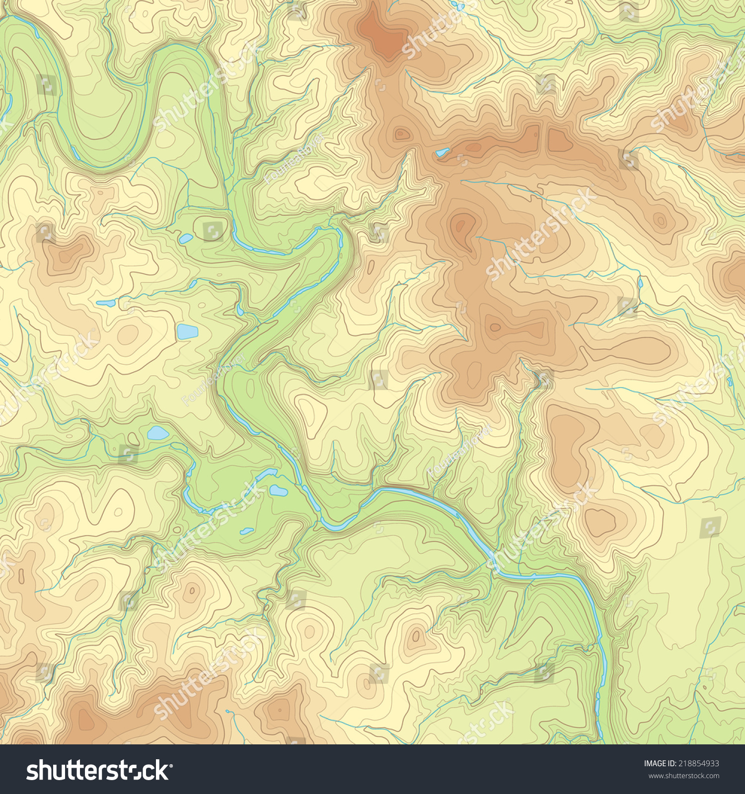 Realistic Topographic Map Of An - Stock Vector Realistic Topographic Map Of An Area West Of Austin Texas Vector Map Is Layered With Isolines 218854933