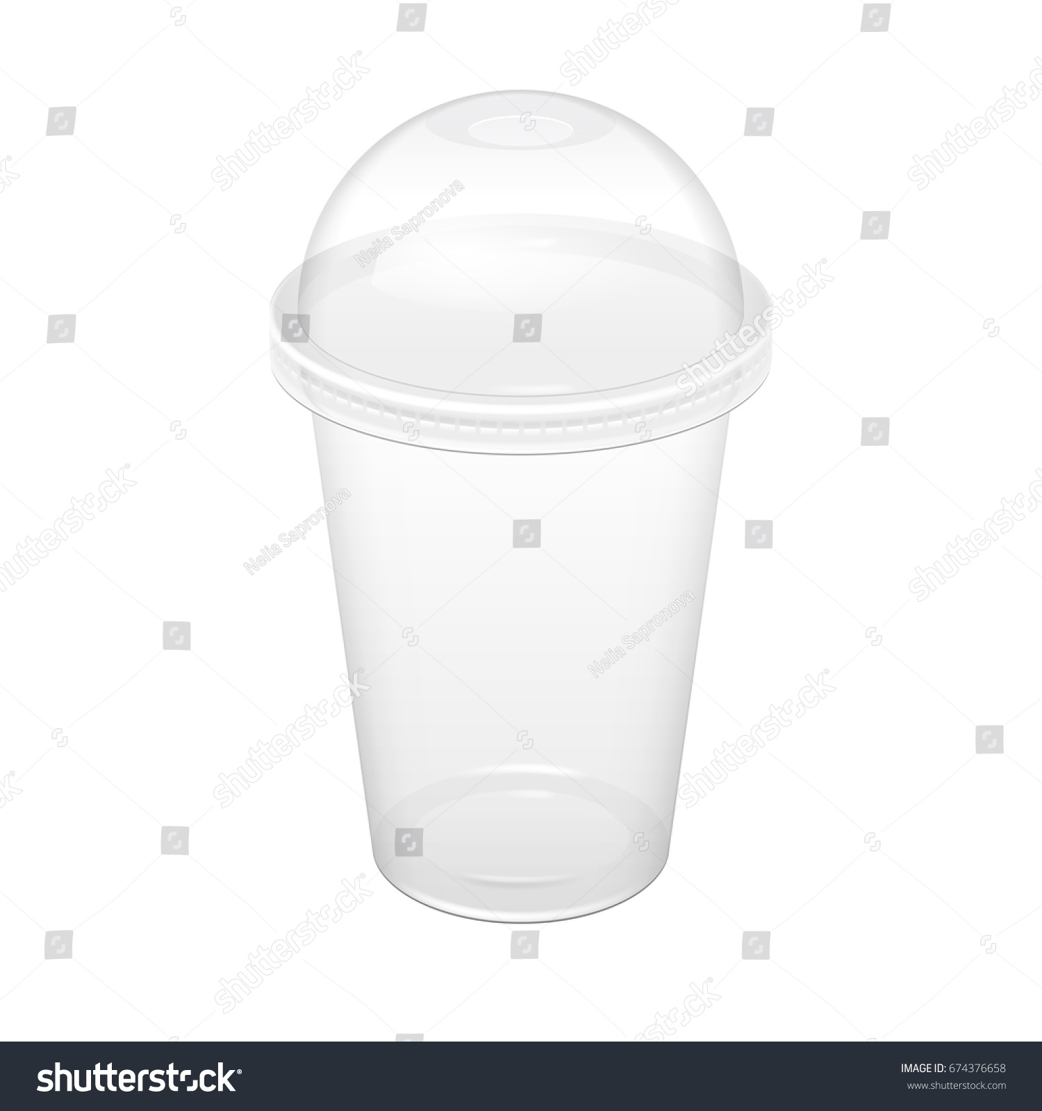 SVG of Realistic Transparent Disposable Plastic Cup With Lid. For various drinks, lemonade, fresh, coffee or ice cream. Mock up for brand template. vector illustration. svg