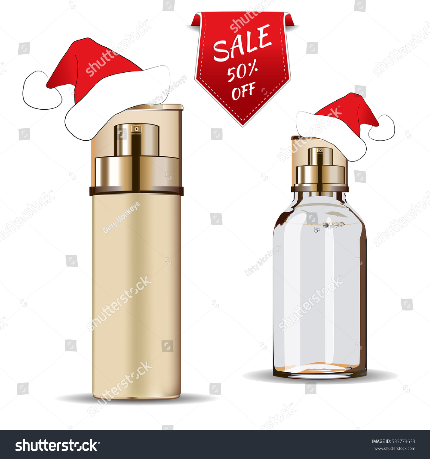 Realistic Transparent Essential Oil Bottle Mock Stock Vector (Royalty