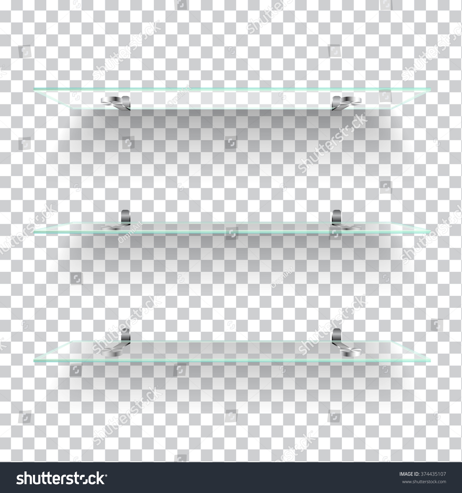 Realistic Transparent Glass Shelves On Light Stock Vector Royalty Free