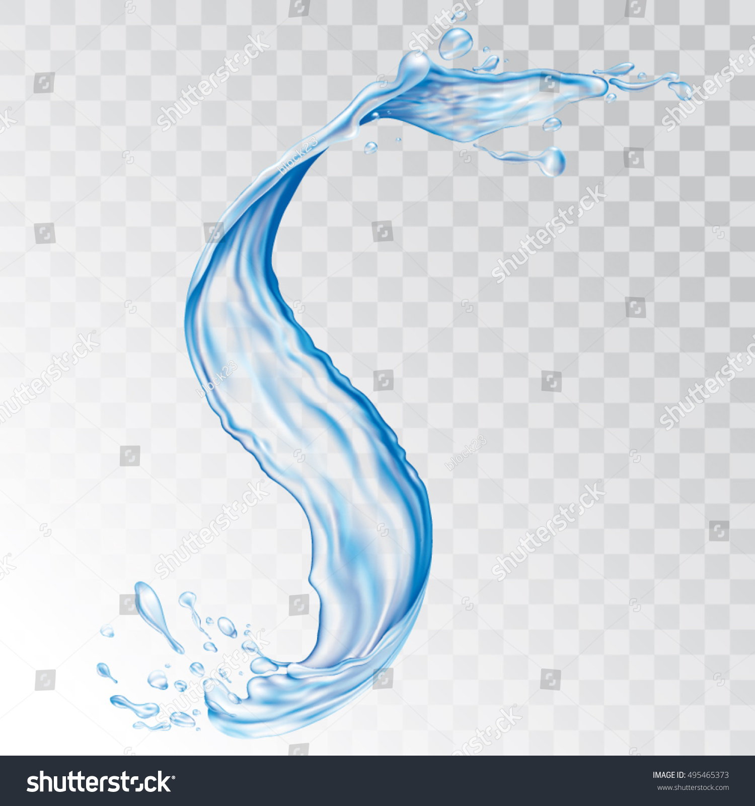 Realistic Transparent Water Splash 3d Vector Stock Vector Royalty Free