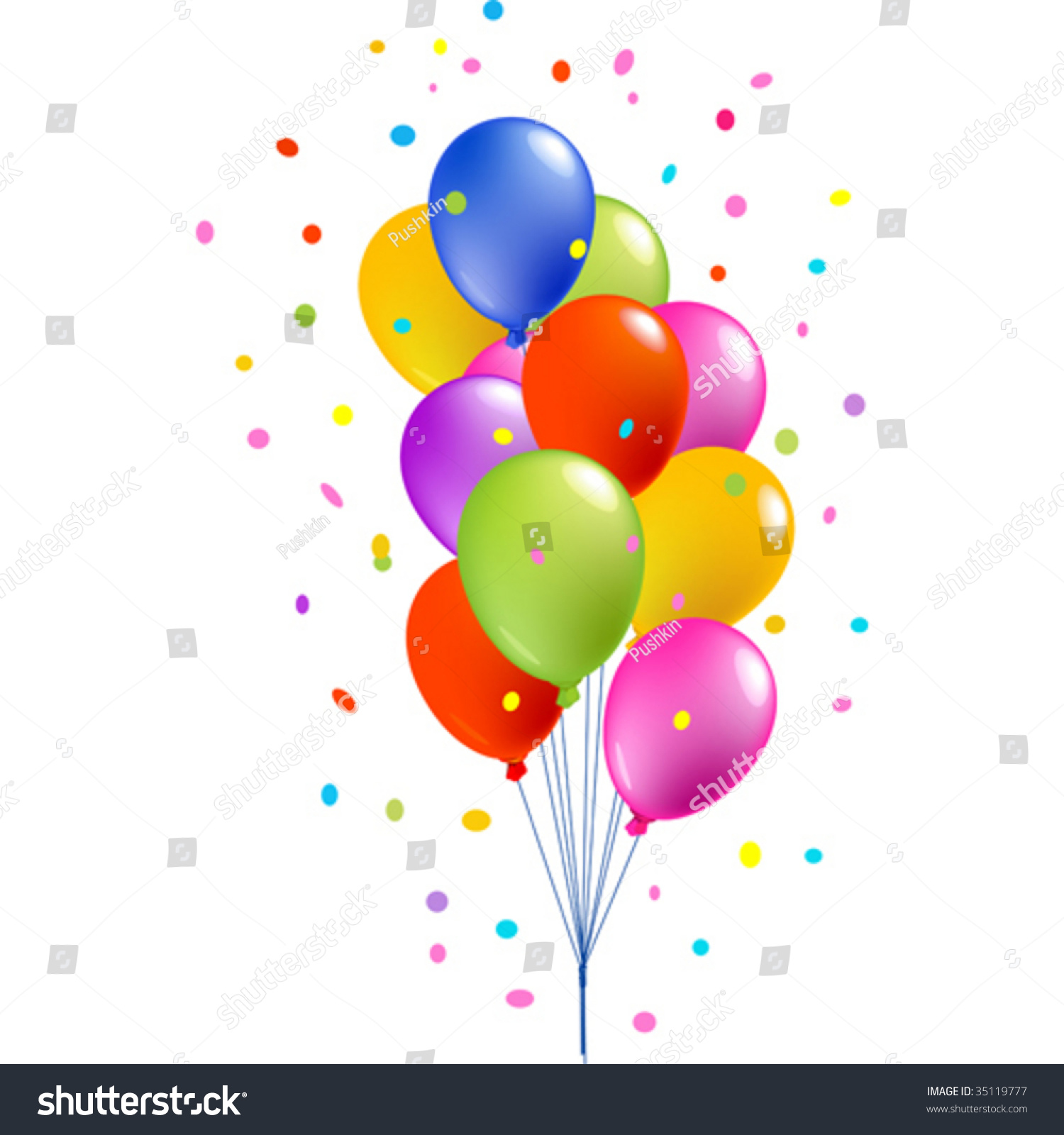 Realistic Vector Illustration Of A Shiny Balloons - 35119777 : Shutterstock