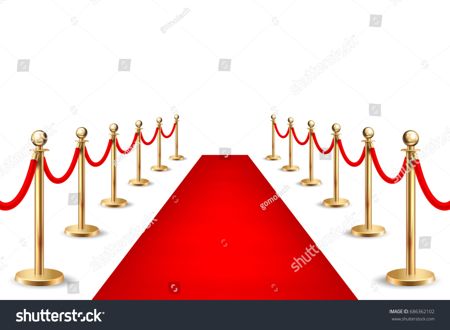 Realistic Vector Red Event Carpet Silver Stock Vector (Royalty Free ...