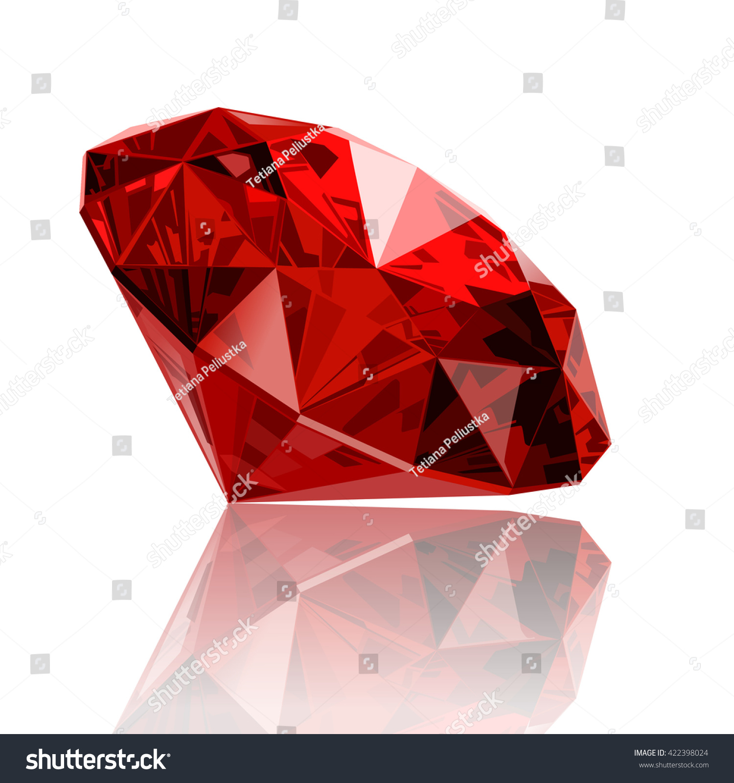 Realistic Vector Ruby Gemstone Stock Vector Royalty Free 422398024