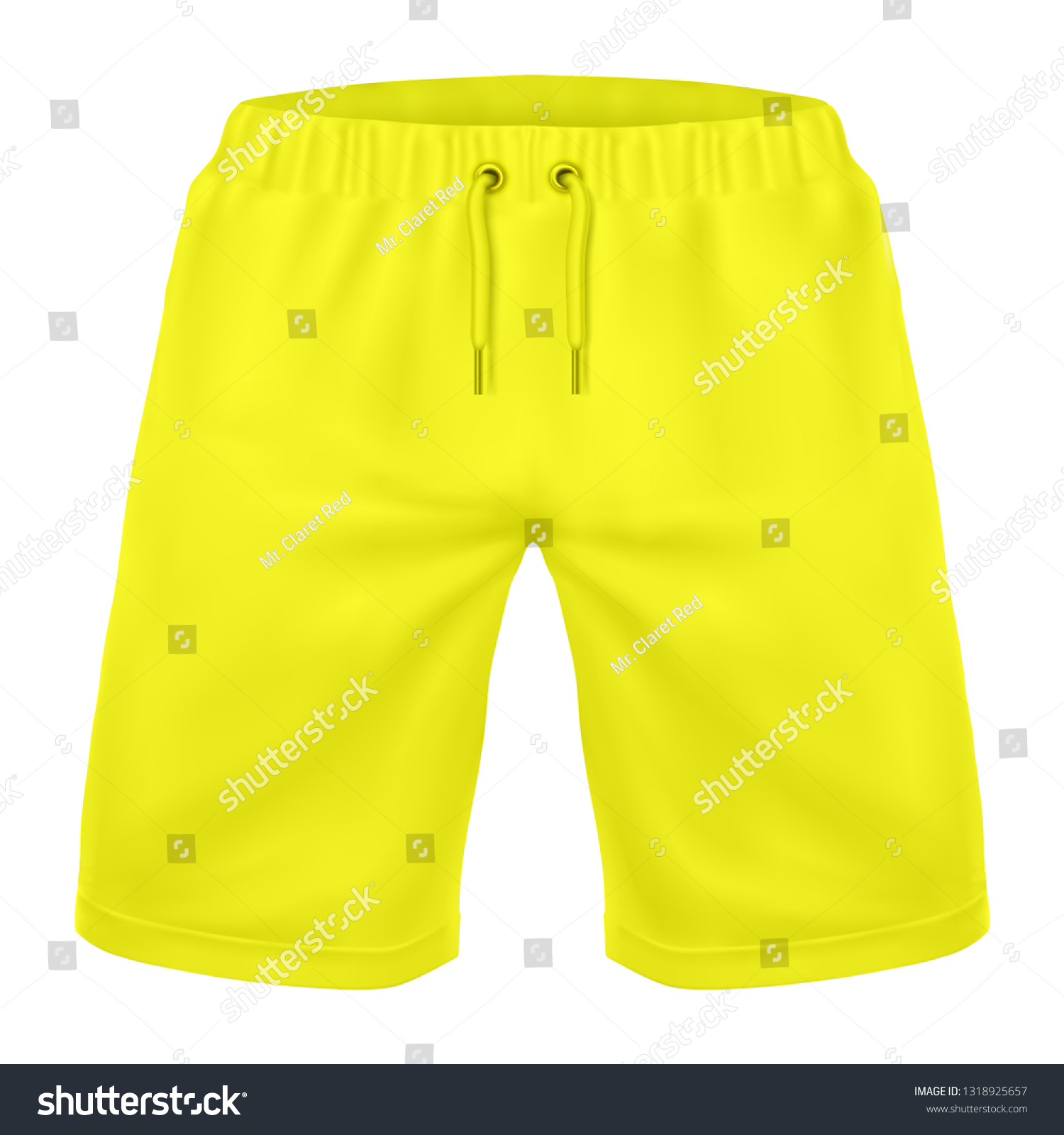 Download Realistic Yellow Shorts Mockup Vector Stock Vector Royalty Free 1318925657 PSD Mockup Templates