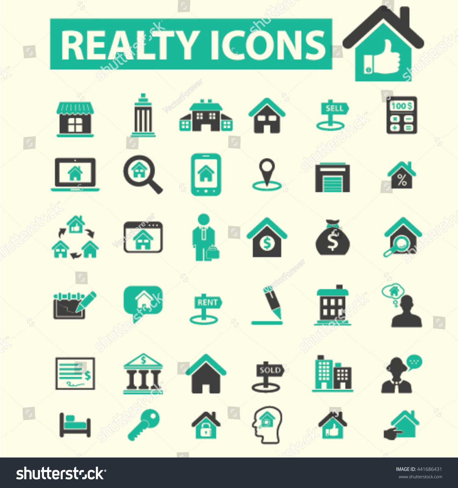 Realty Icons 库存矢量图（免版税）441686431 | Shutterstock