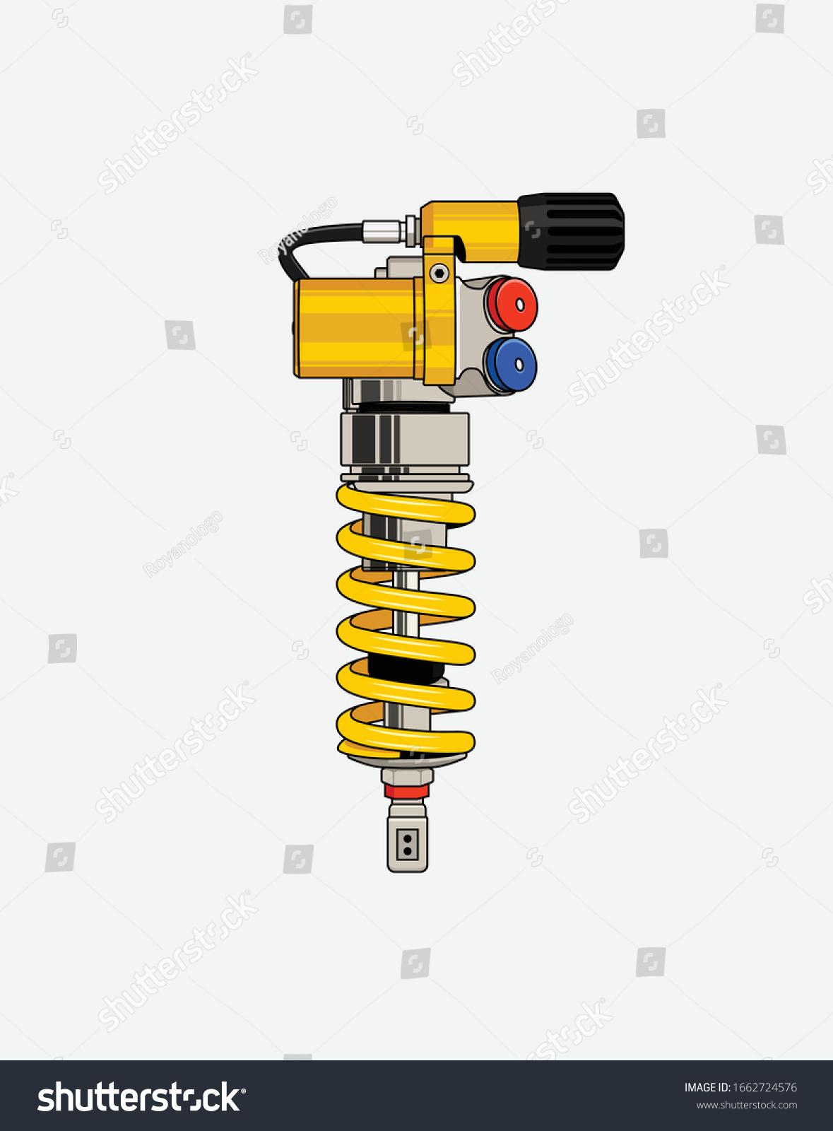 Rear Suspension Shock Absorber Cartoon Vector Stock Vector Royalty Free 1662724576