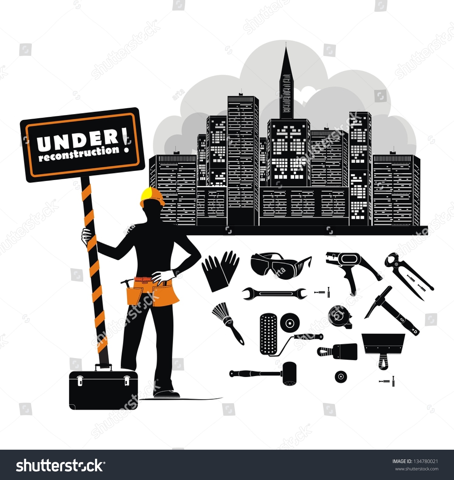 Reconstruction Vector Set Stock Vector (Royalty Free) 134780021