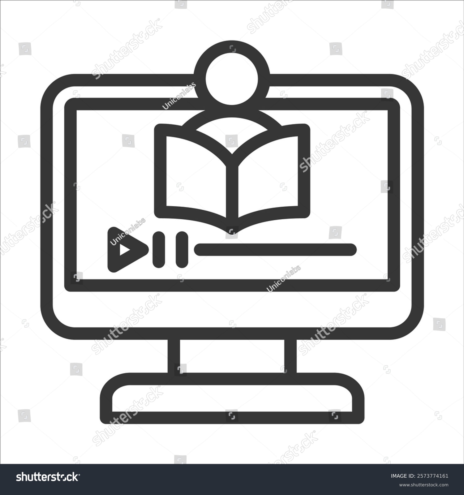 online learning computer screen icon clip art preview