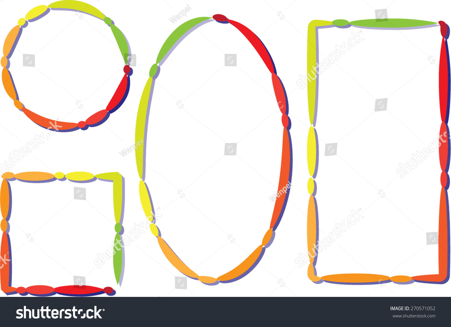 Rectangle Oval Circle Square Frame Stock Vector (Royalty Free) 270571052