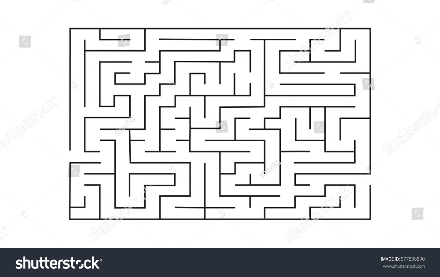 Rectangle Labyrinth Entry Exitvector Game Maze Stock Vector (Royalty ...