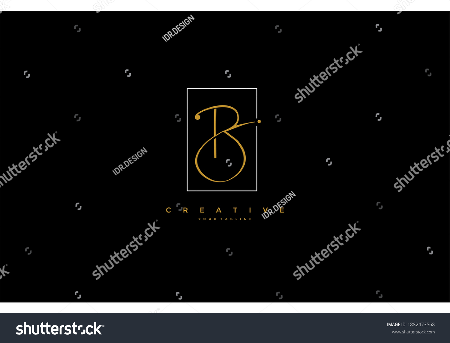 Rectangle Letter B Logo Manual Elegant Stock Vector (Royalty Free ...