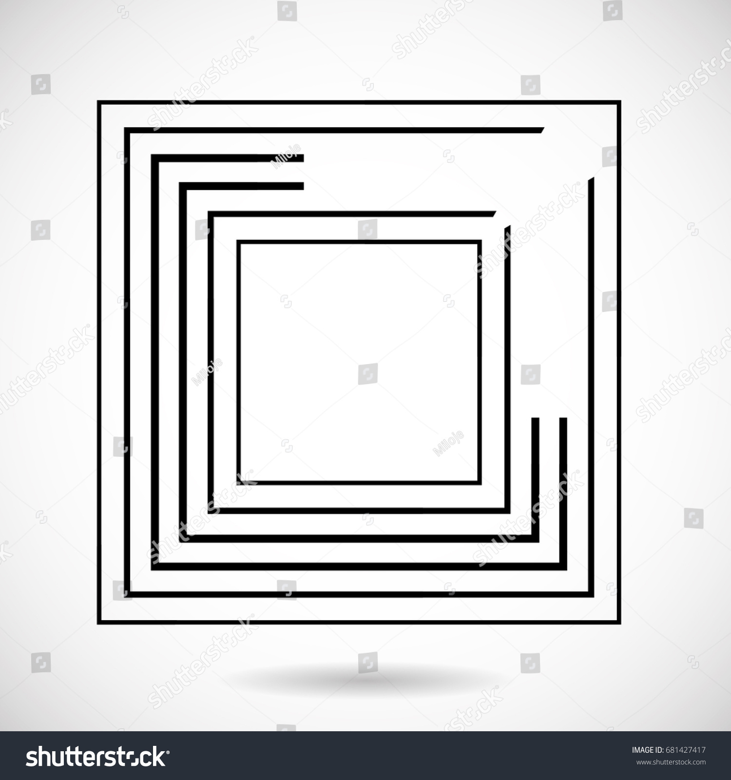 Rectangle Logo Linessquare Unusual Icon Design Stock Vector (Royalty