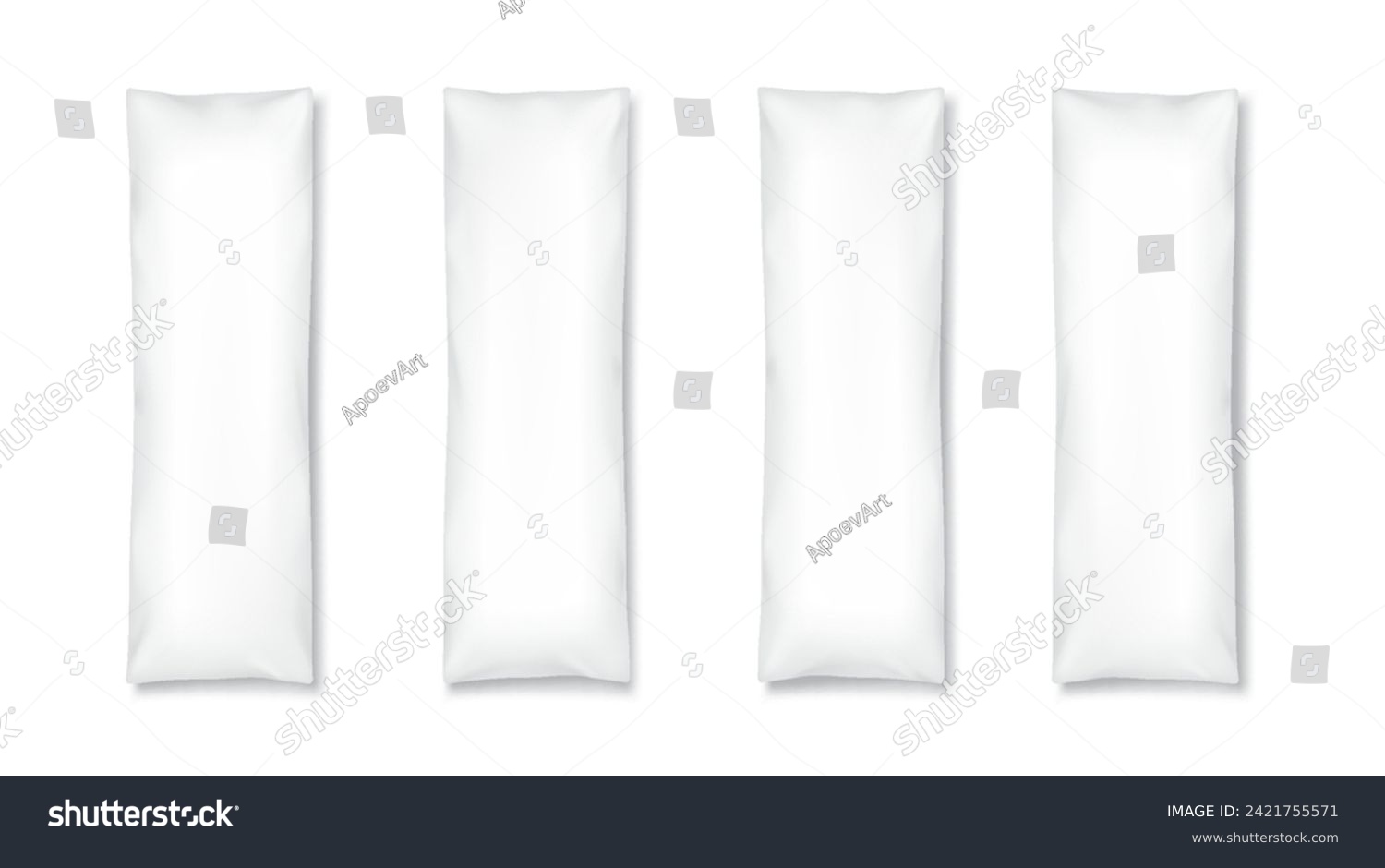 SVG of Rectangle mockup pillows realistic vector illustration set. Long cushions for sofa 3d models on white background. Home comfort items. 