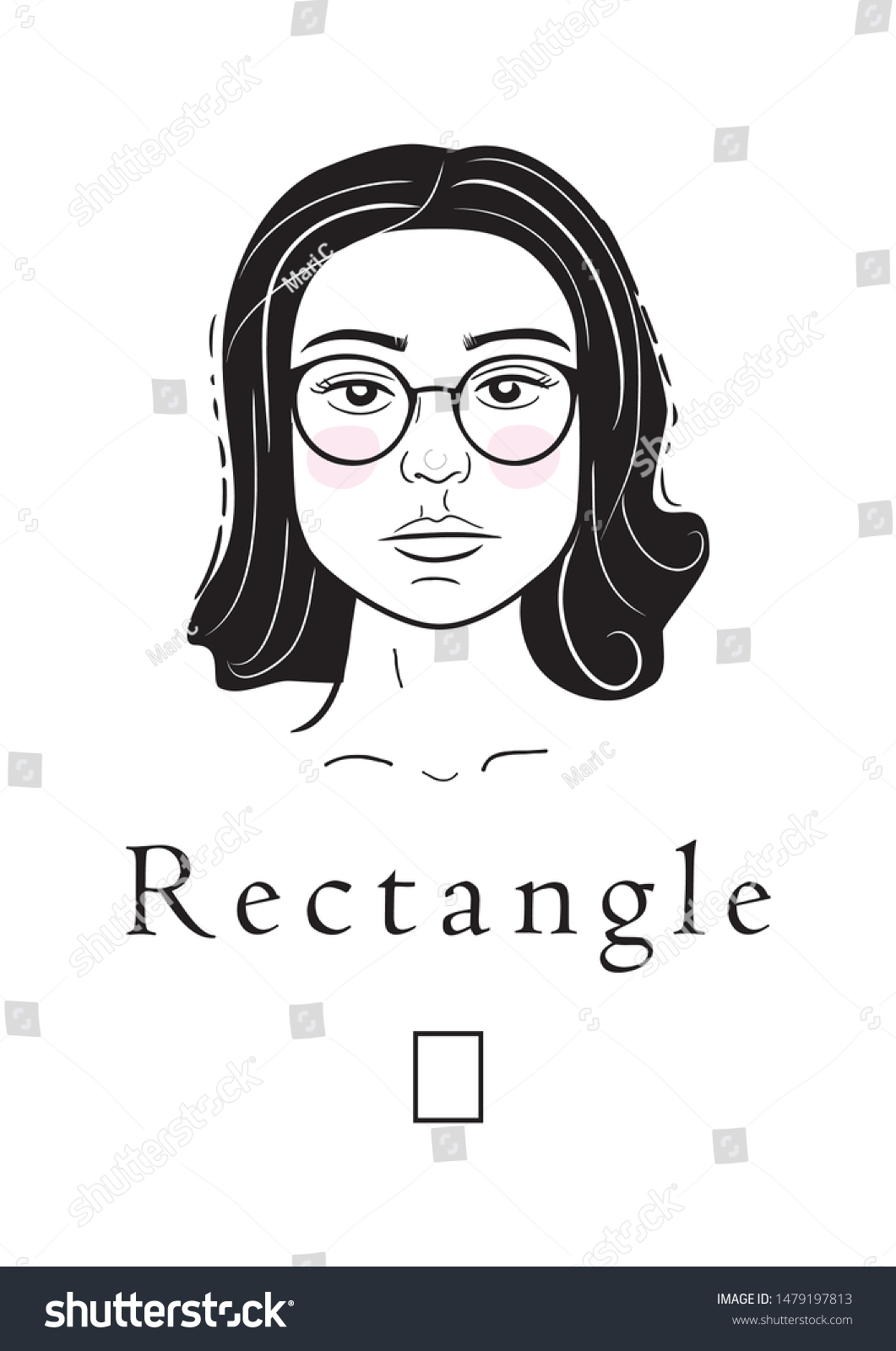 rectangle shape face glasses
