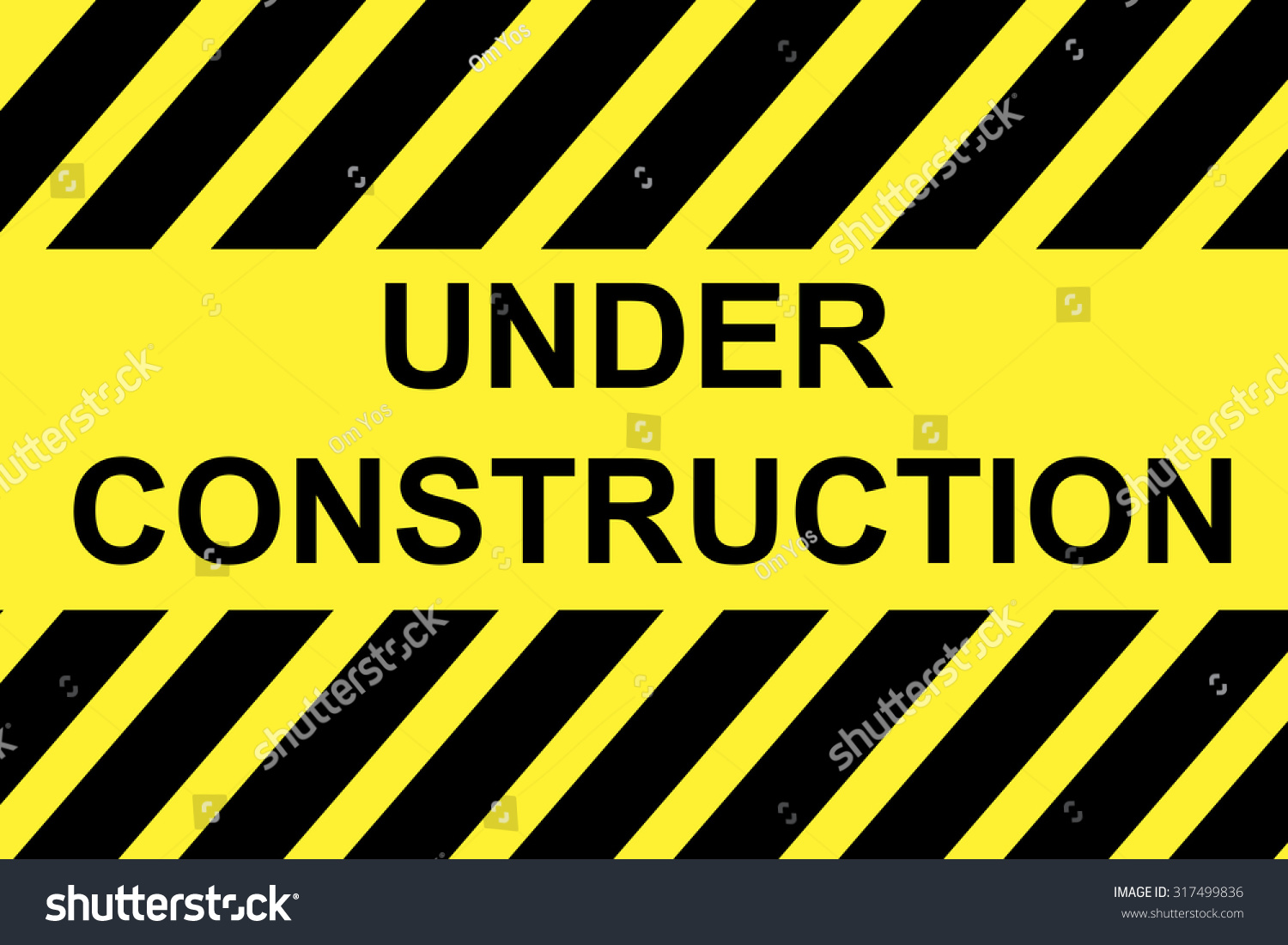 Rectangle Sign Sign Under Construction Stock Vector (Royalty Free ...