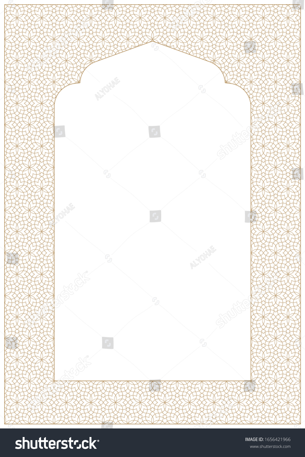 Rectangular Frame Arabic Pattern Proportion A4fine Stock Vector ...
