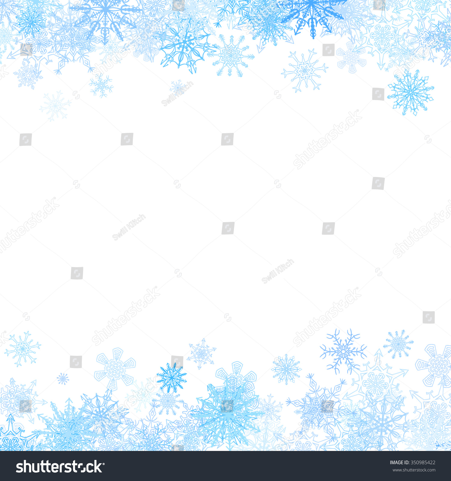 Rectangular Frame Small Blue Snowflakes Layered Stock Vector 350985422 ...