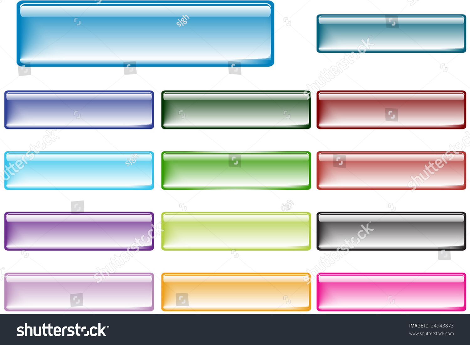 Rectangular Transparent Web Buttons Stock Vector Illustration 24943873 ...