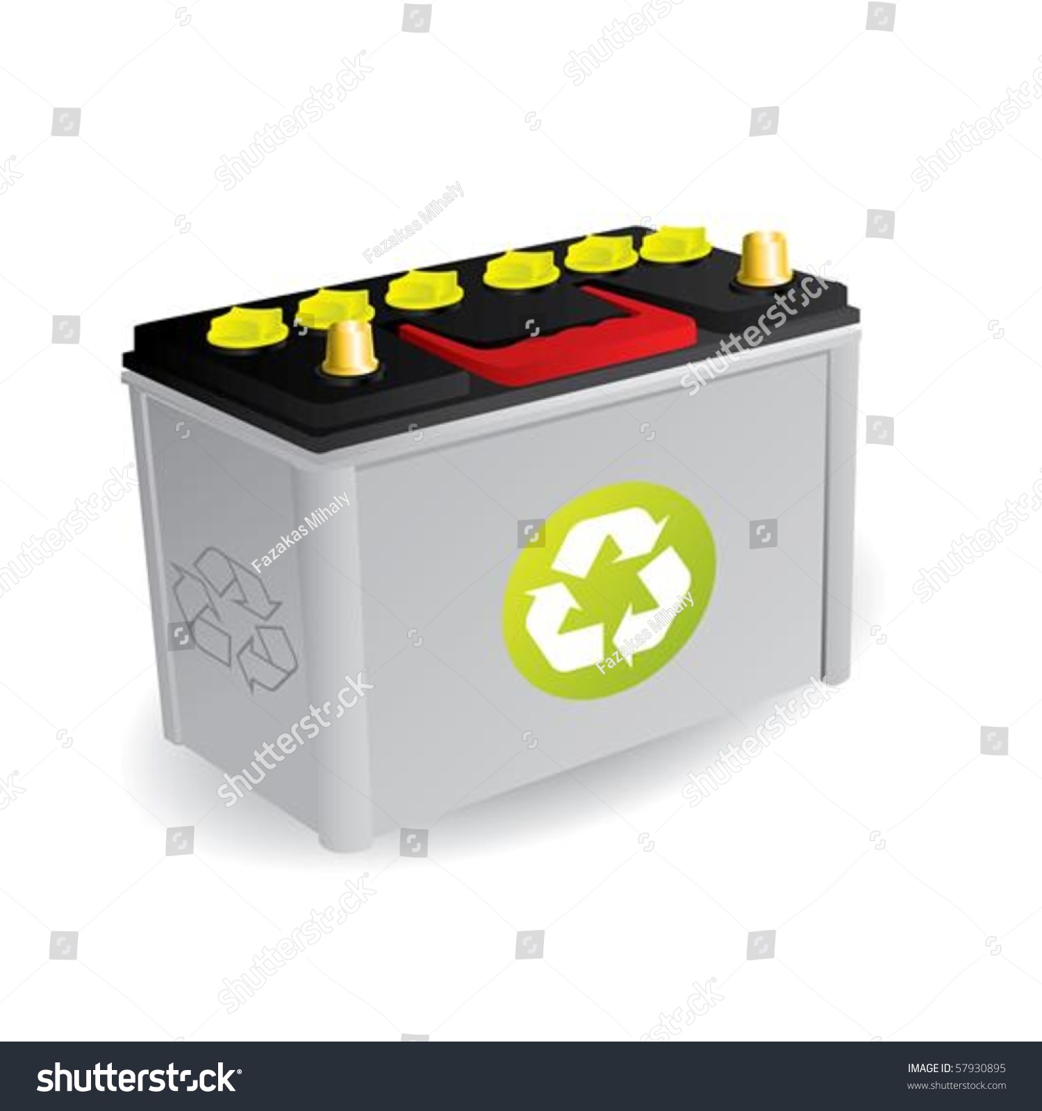 SVG of Recyclable car battery with sign svg