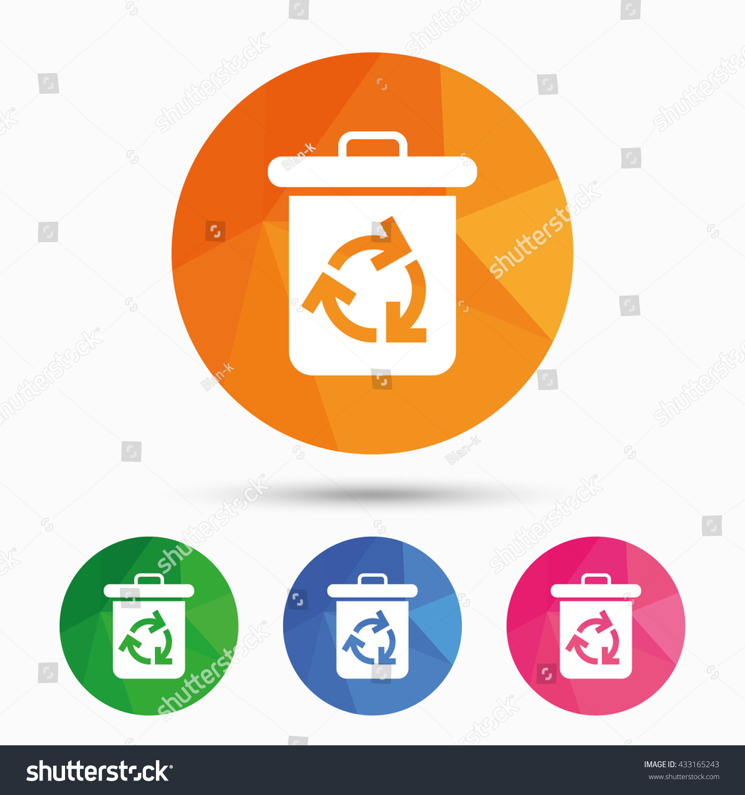 Recycle Bin Icon Reuse Reduce Symbol Stock Vector (Royalty Free ...
