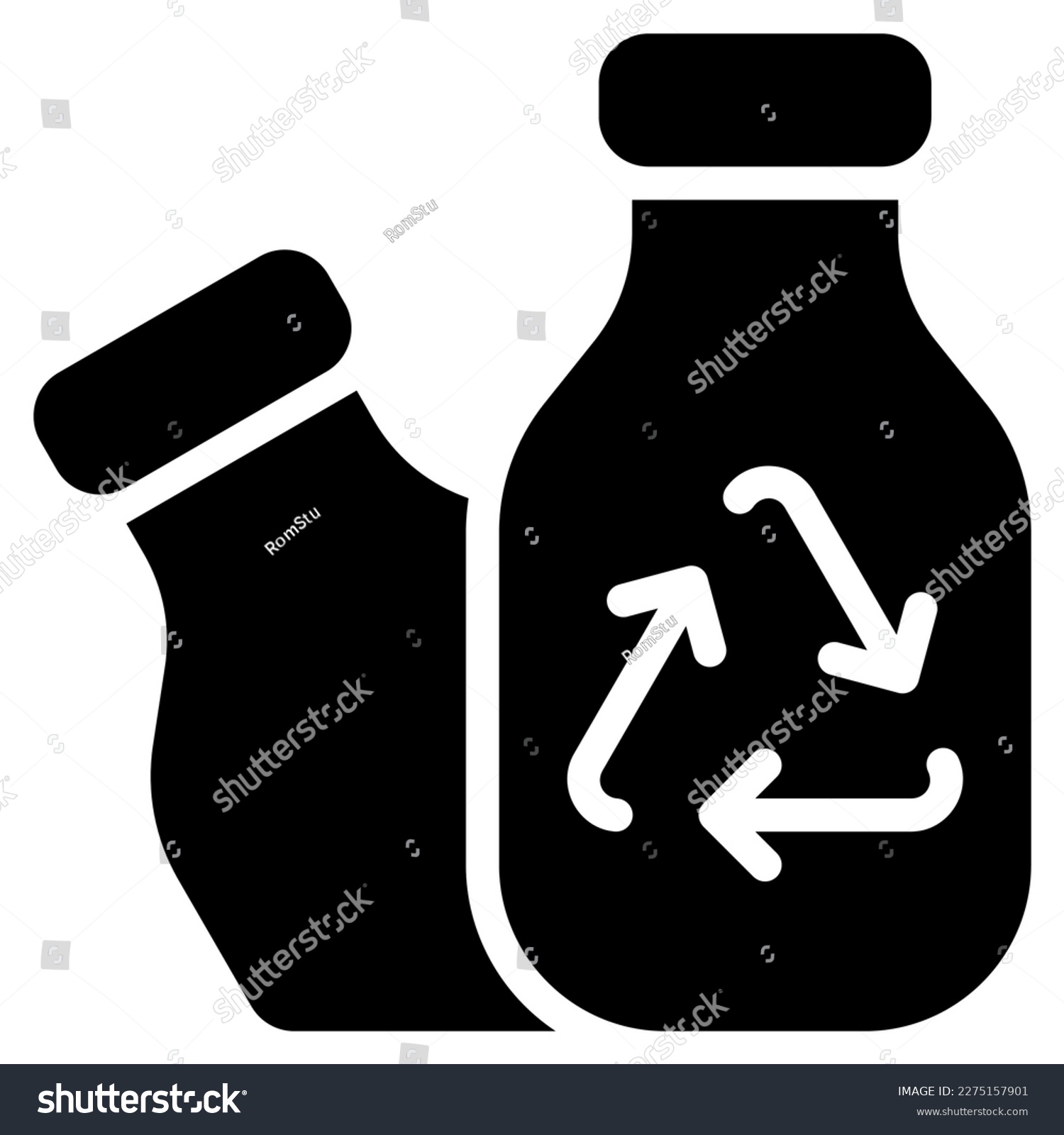 SVG of recycle bottle icon with glyph style and 64 px base. Suitable for website design, logo, app, ui and etc. svg