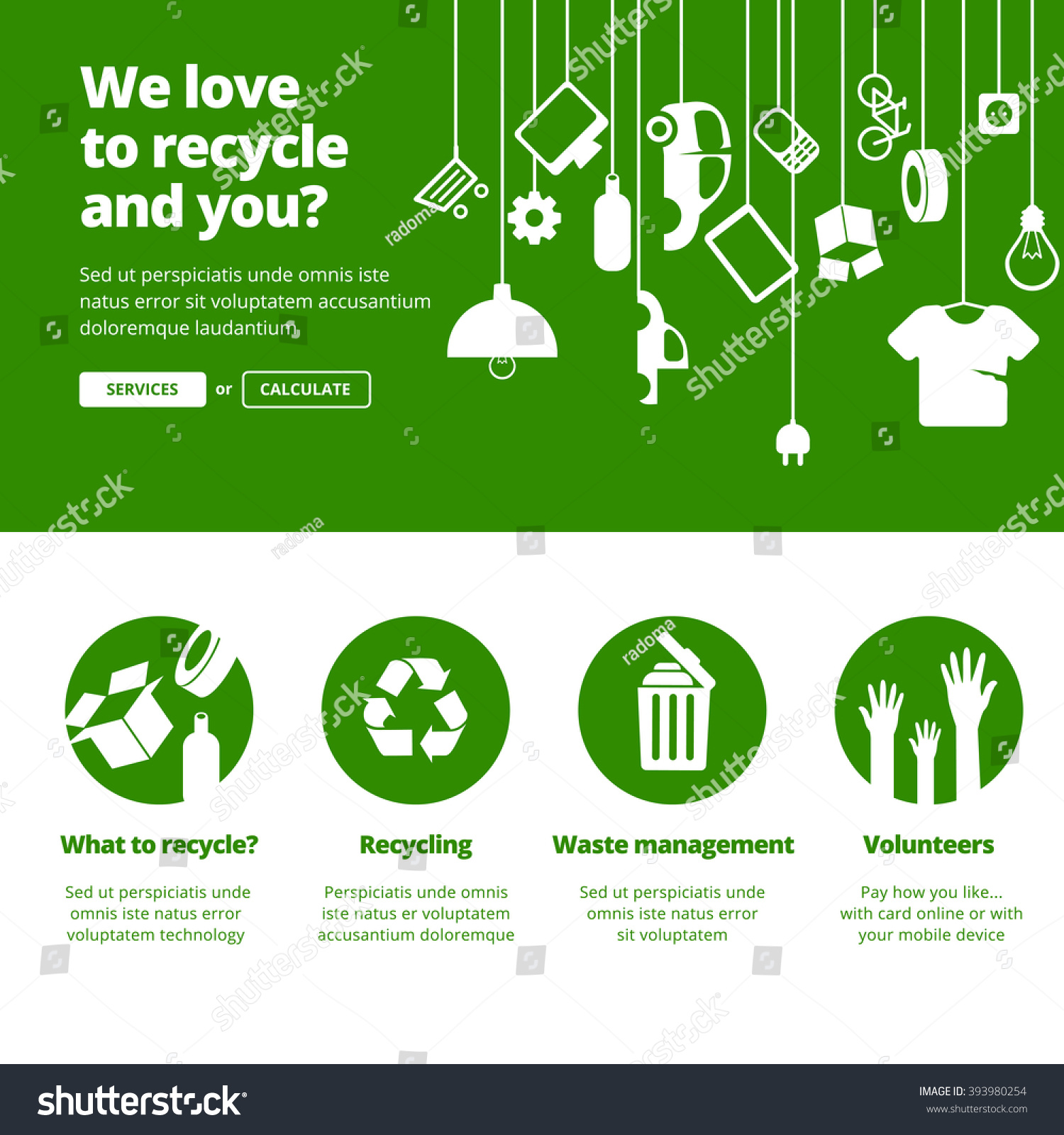 Recycle Ecology Waste Management Banners One Stock Vector 393980254