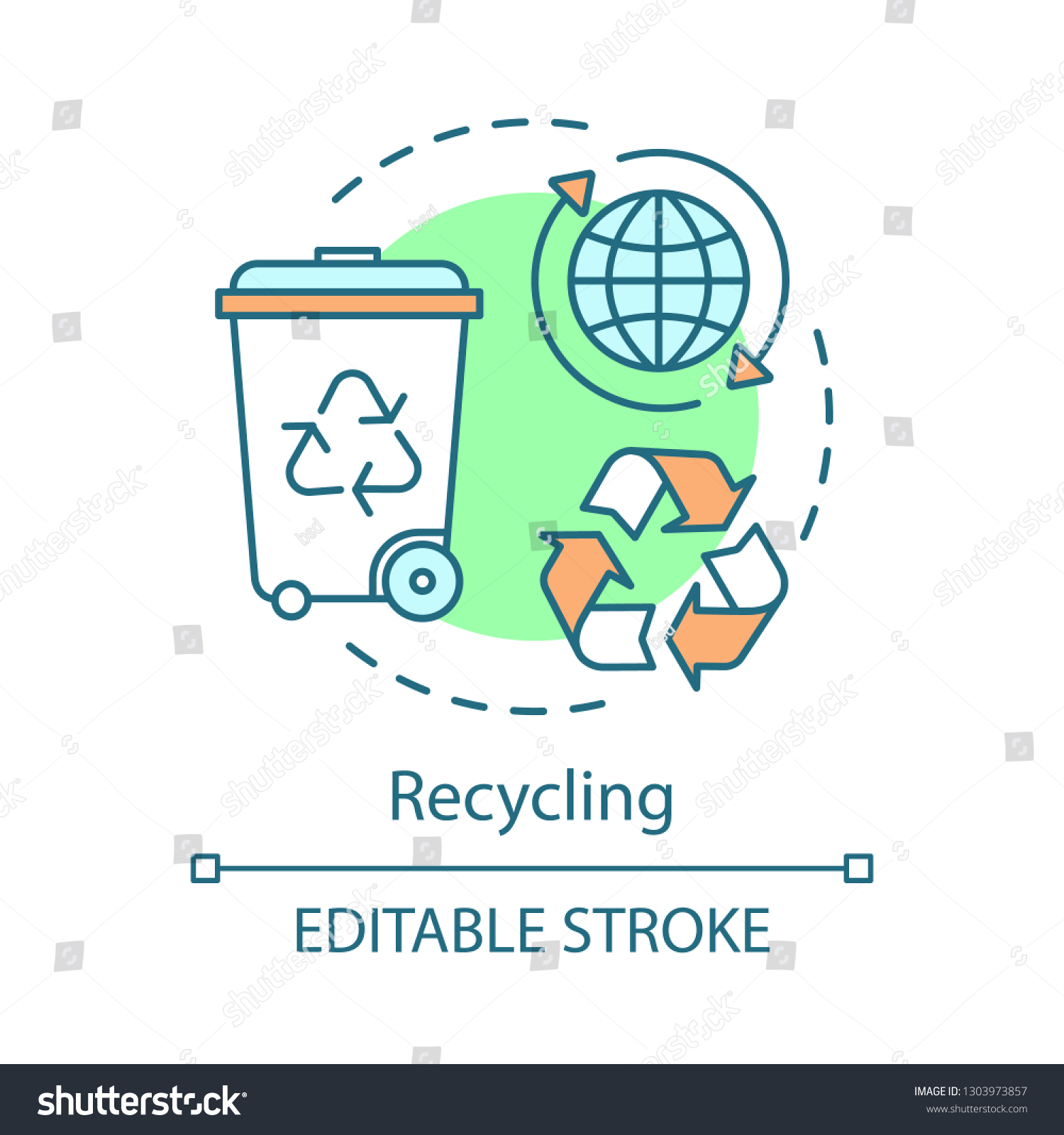 Recycling Concept Icon Waste Management Minimization Vetor Stock Livre De Direitos